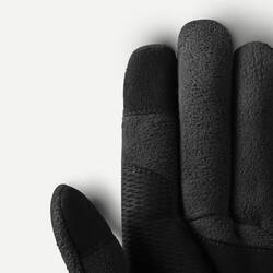 Adult mountain trekking fleece gloves -  MT500 Black