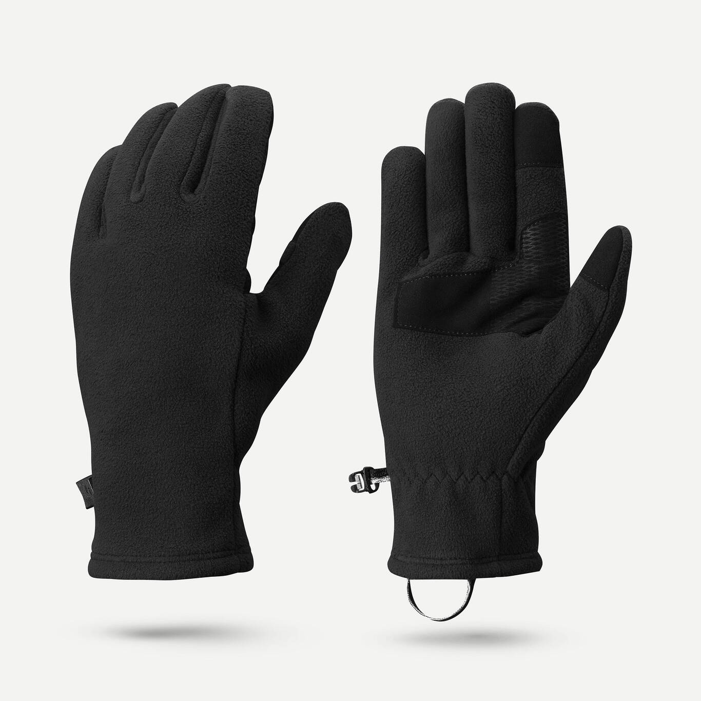 Adult mountain trekking fleece gloves -  MT500 Black