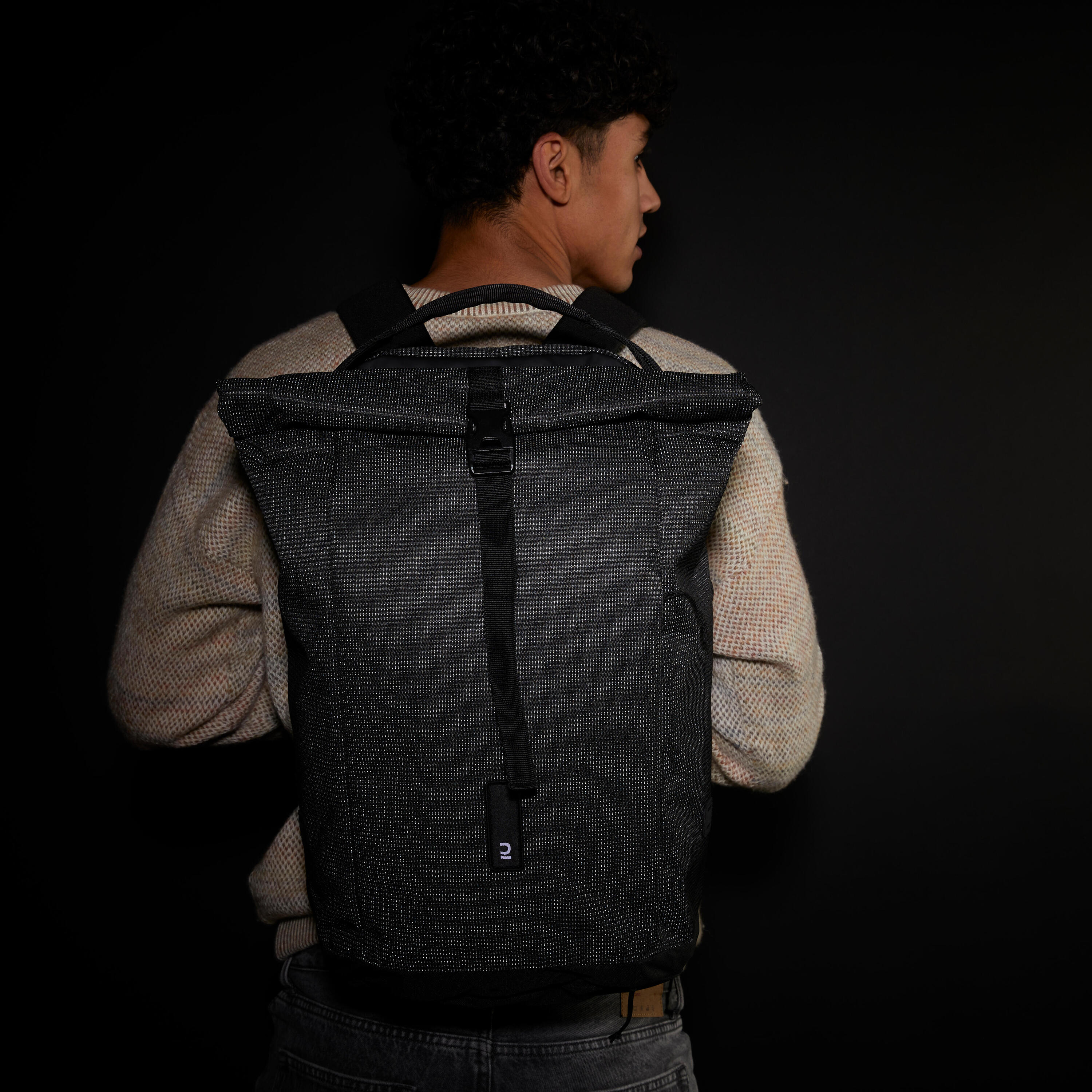 Doppel-Fahrradtasche Gepäcktasche Rucksack für Gepäckträger 27 L reflektierend 12/15