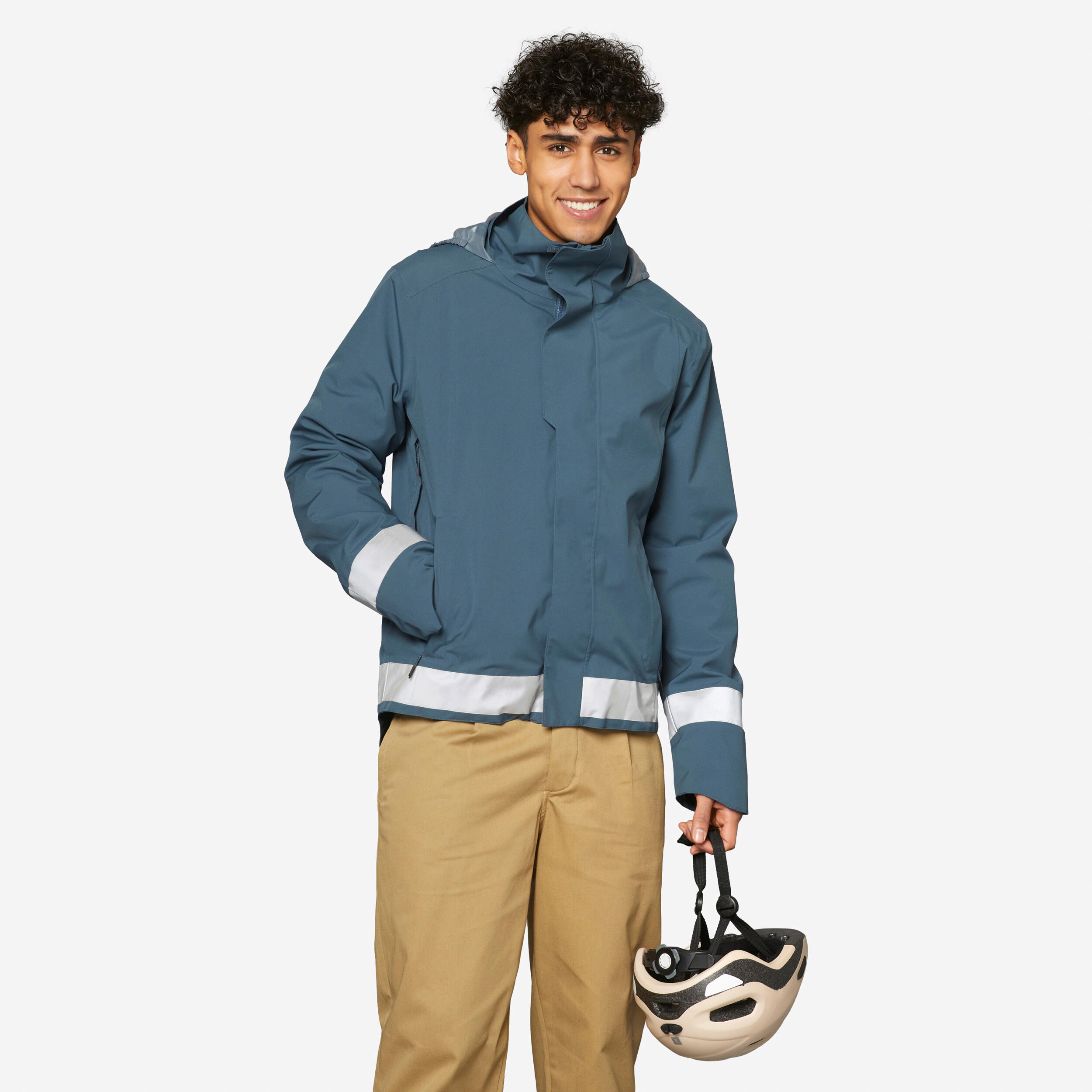 VESTE PLUIE CHAUDE VELO VILLE VISIBILITE NUIT 540 HOMME NOIR BTWIN Decathlon