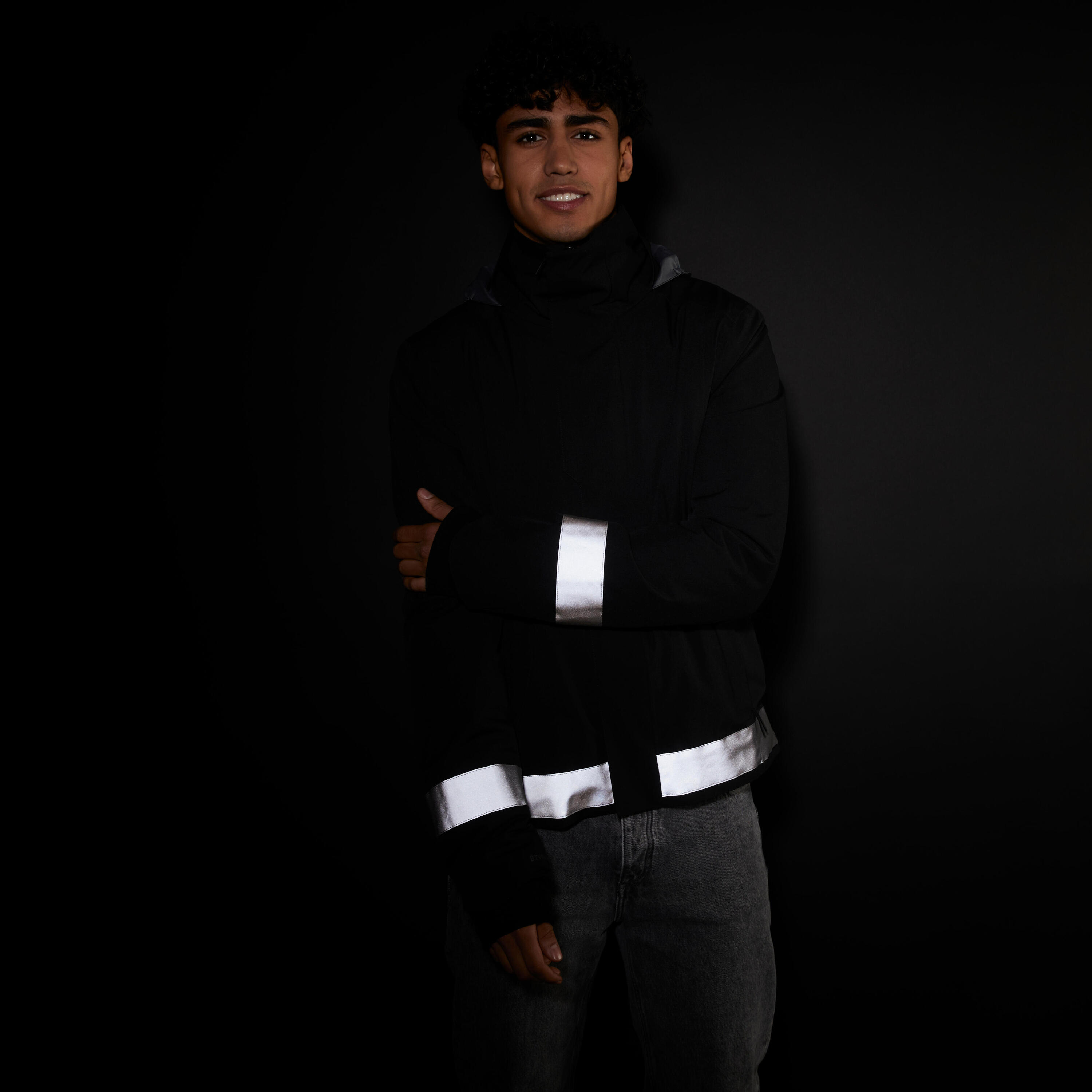 WARME FIETSREGENJAS VOOR HEREN 540 STAD ZICHTBAARHEID 'S NACHTS ZWART 12/20