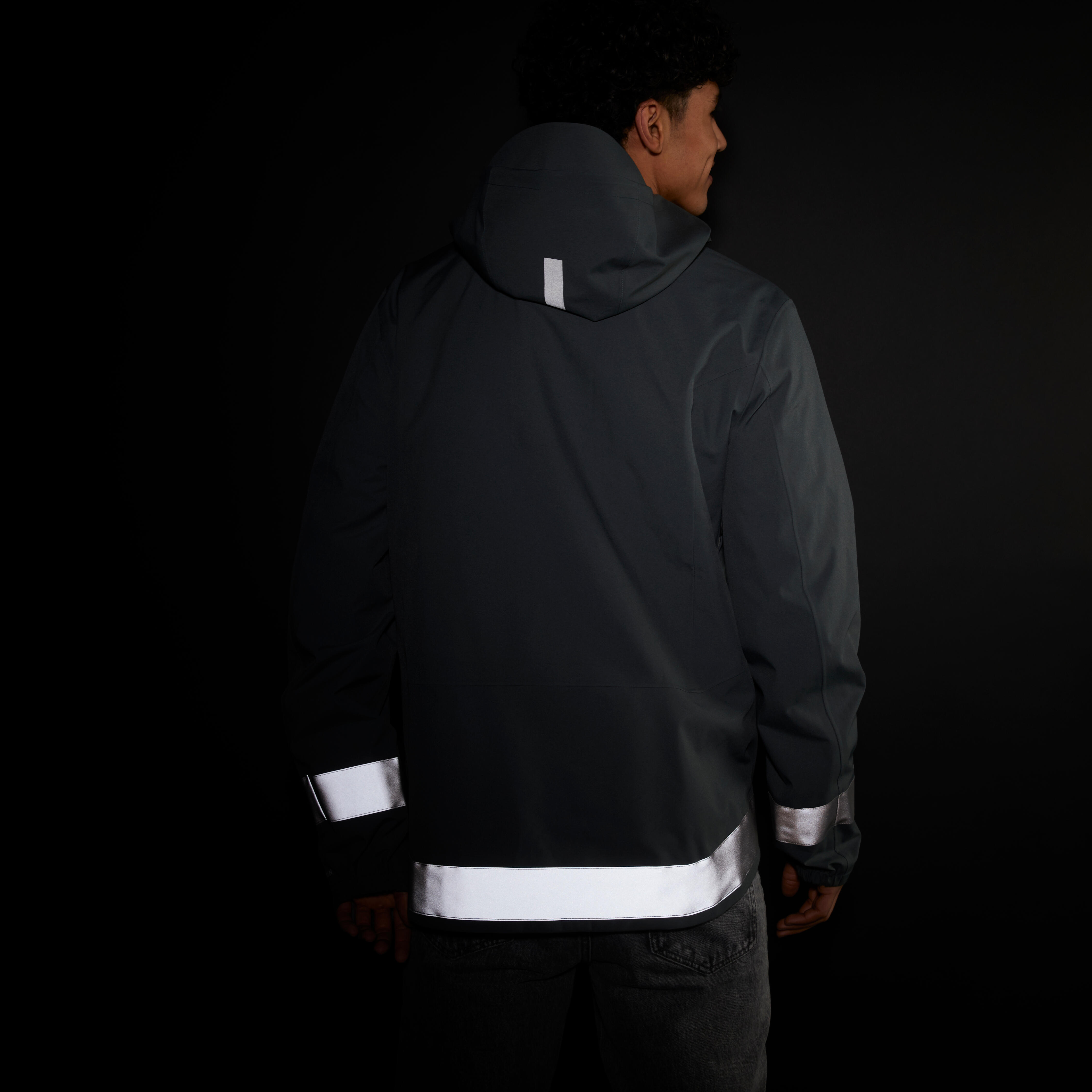 VESTE PLUIE VELO VILLE VISIBILITE NUIT 540 HOMME NOIR BTWIN Decathlon