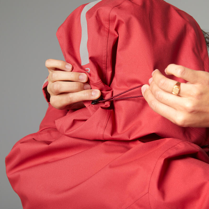 VESTE PLUIE VELO VILLE VISIBILITE NUIT 540 FEMME ROUGE