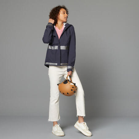 Куртка жіноча 540 для велоспорту водонепроникна темно-синя