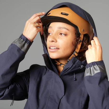 Куртка жіноча 540 для велоспорту водонепроникна темно-синя