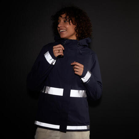 Куртка жіноча 540 для велоспорту водонепроникна темно-синя