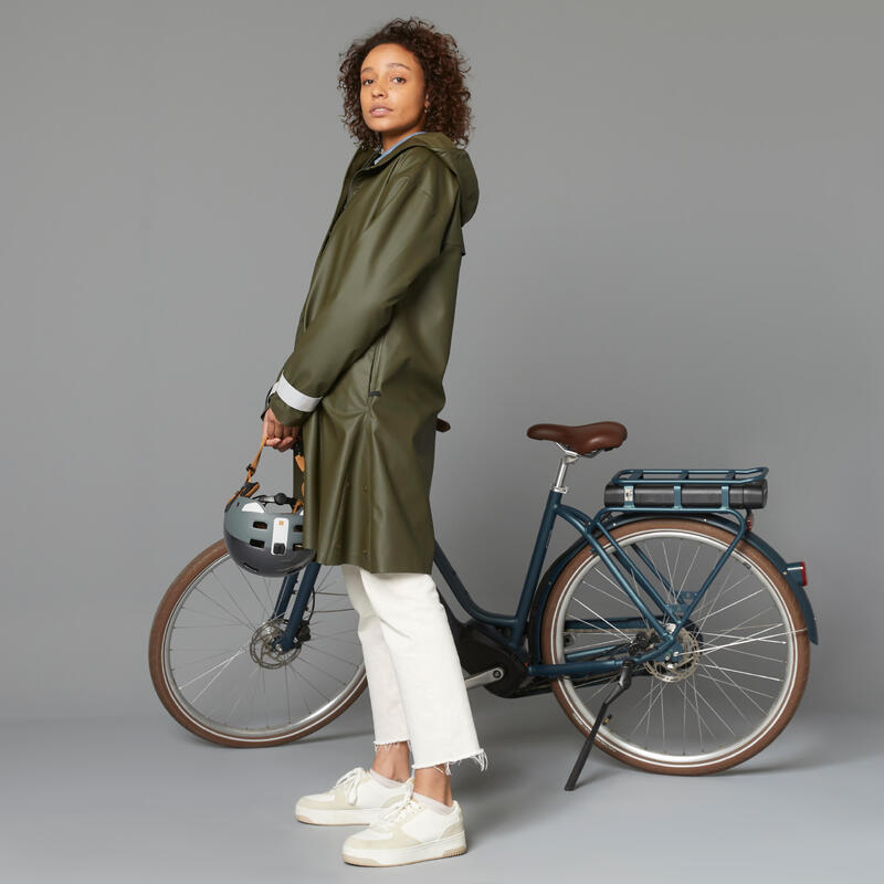 Parka impermeable vélo ville unisexe - kaki