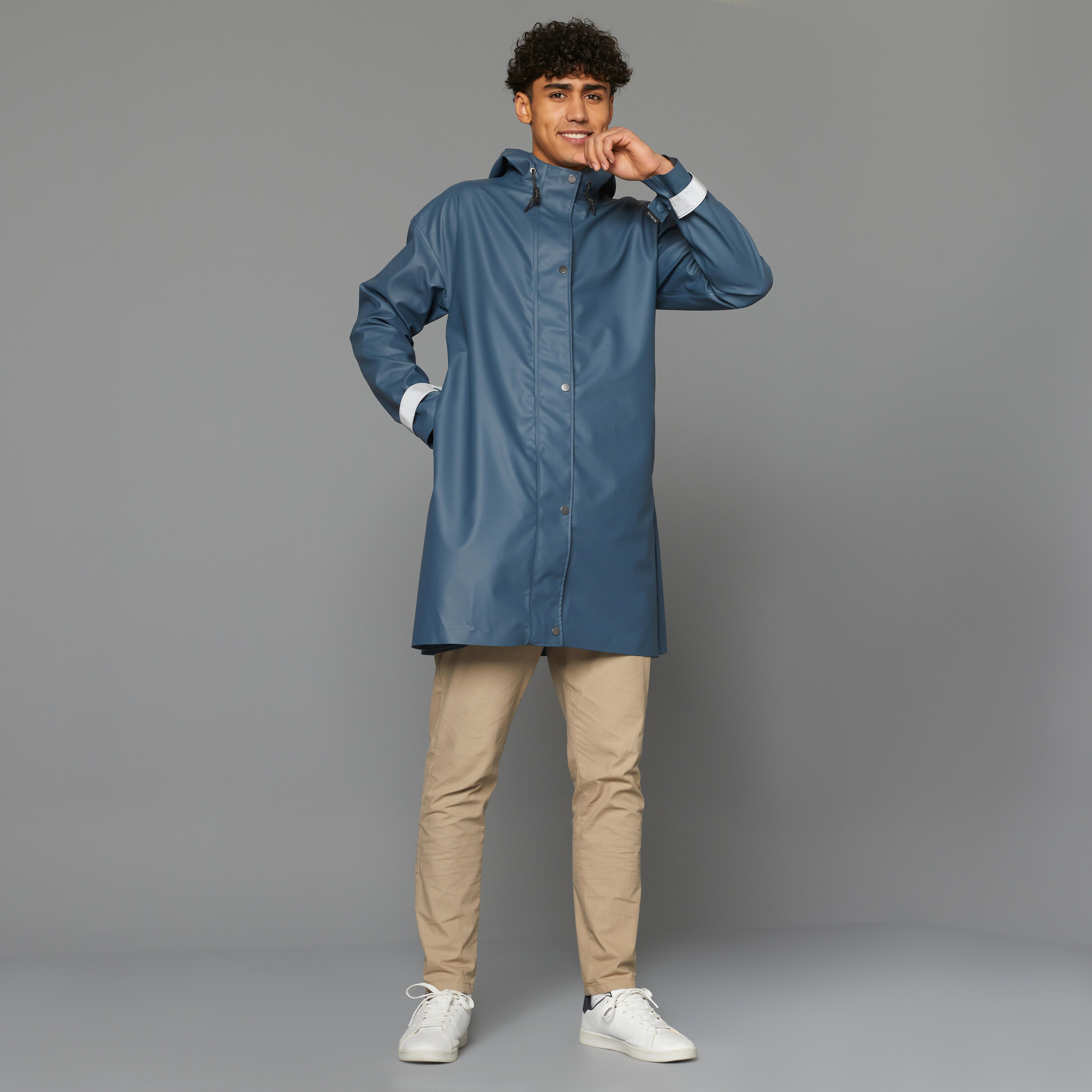 UNISEX CITY BIKE WATERPROOF PARKA - BLUE