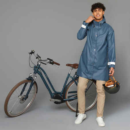 Unisex Waterproof City Cycling Parka - Blue