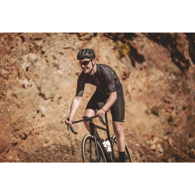Maglia ciclismo uomo Van Rysel RACER color nero glitch