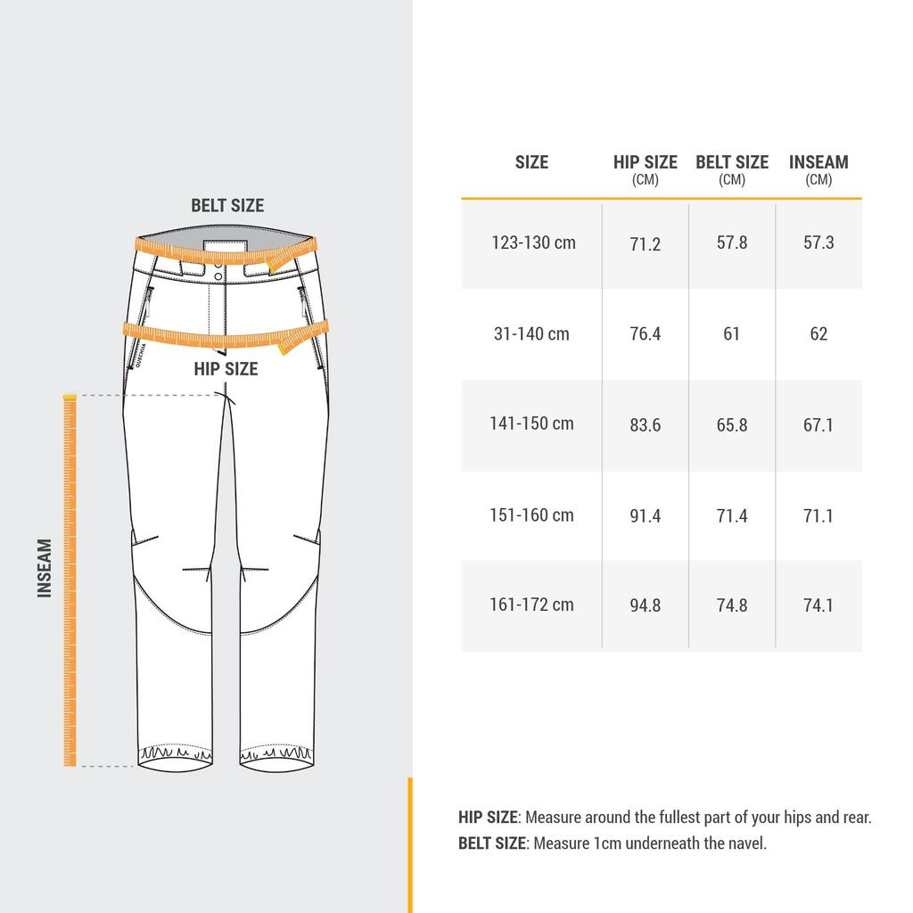 Bērnu (7-15 g.) siltas pārgājienu softshell bikses “SH500 Mountain”