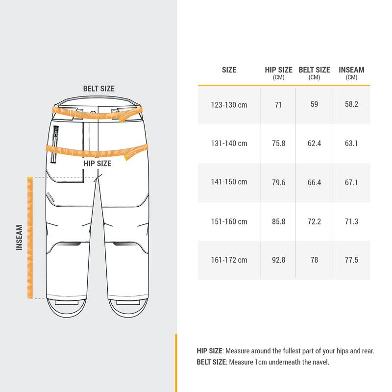 Pantalon softshell chaud de randonnée enfant 7-15 ans, MH500 noir