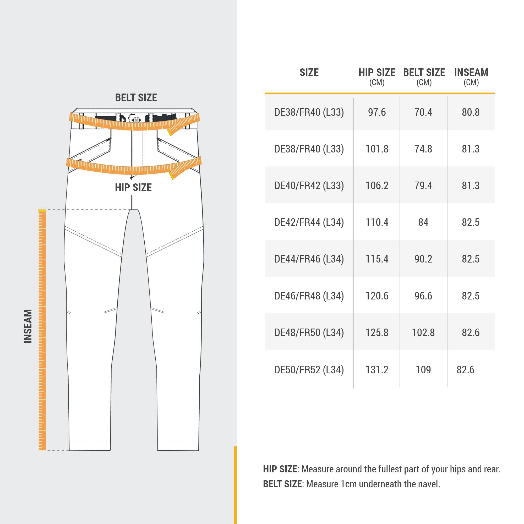 Men Warm Water-repellent Hiking Trousers  SH100 - Grey