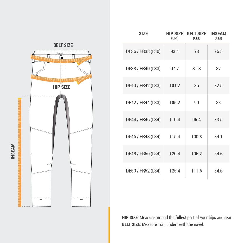 PANTALONE ZA PLANINARENJE SH500 MUŠKE VODOODBOJNE TOPLE - SIVE