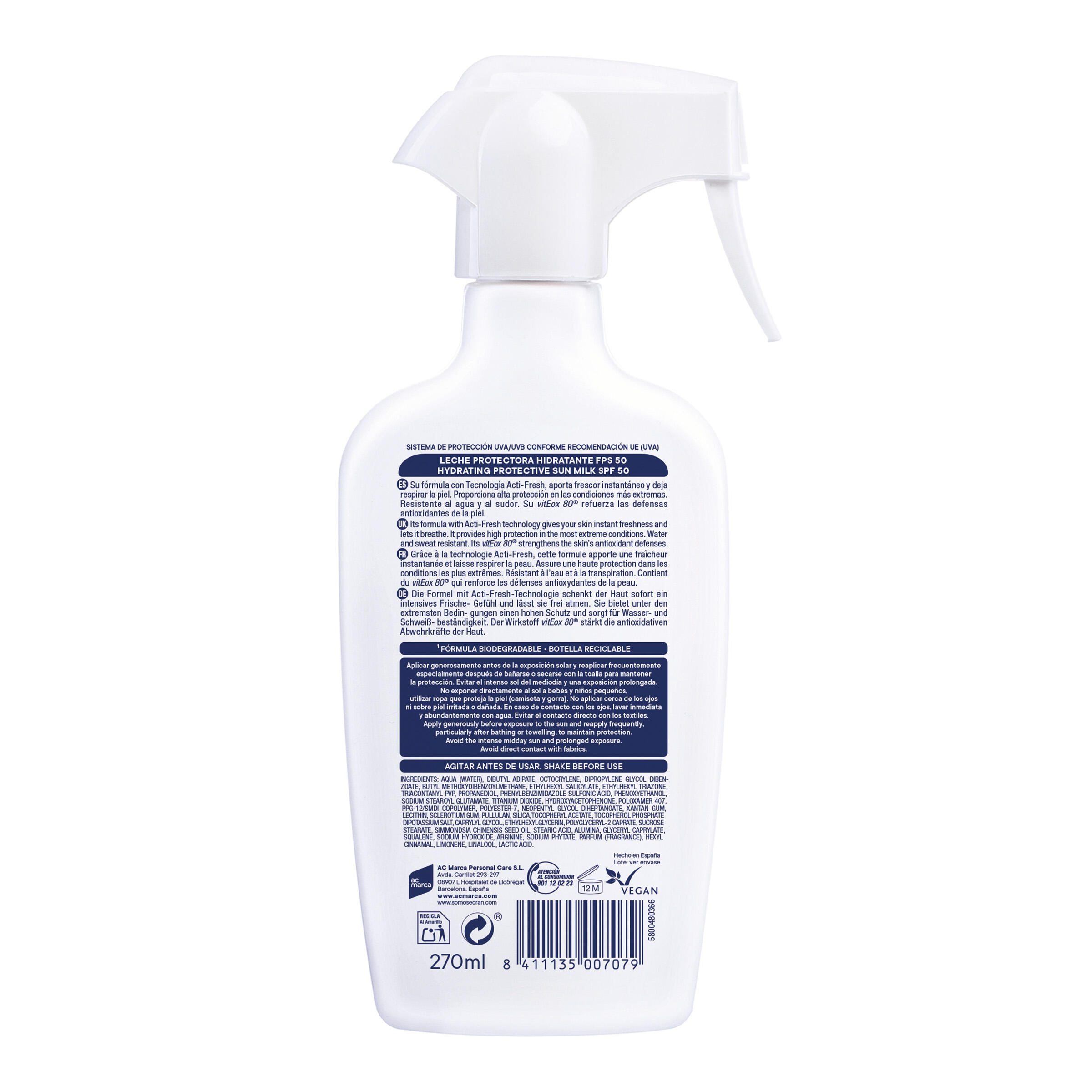 Crema Protecció Solar Esprai Sport IP50+ 270 ml 2/2