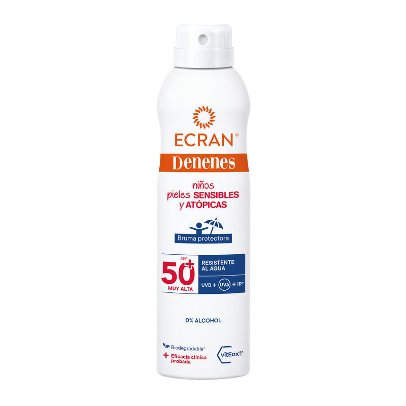 Protector solar bruma SPF 50+ pieles sensibles y atópicas Ecran Denenes