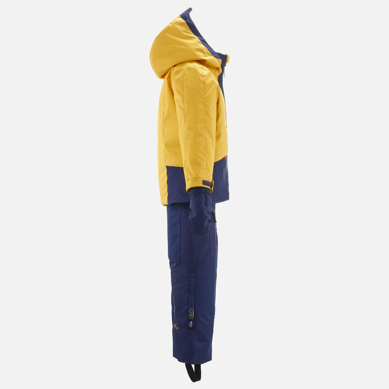 Combo de ski enfant chaud et imperméable 580 - jaune et bleu