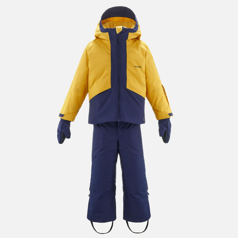 Combo de ski enfant chaud et imperméable 580 - jaune et bleu