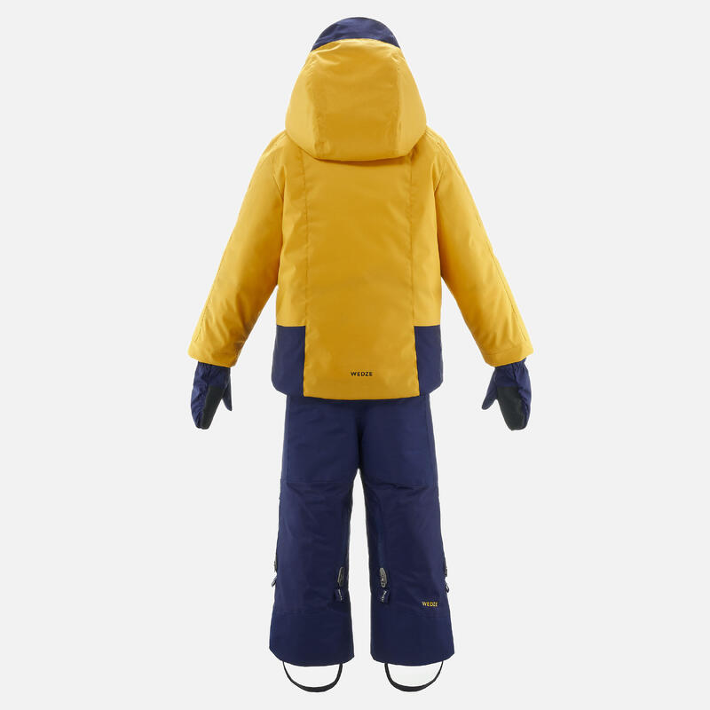 Costum schi SKI-P 580 Călduros și impermeabil Galben și Albastru Copii