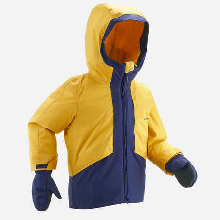 Kids’ Warm and Waterproof Ski Suit 580 - Yellow and Blue