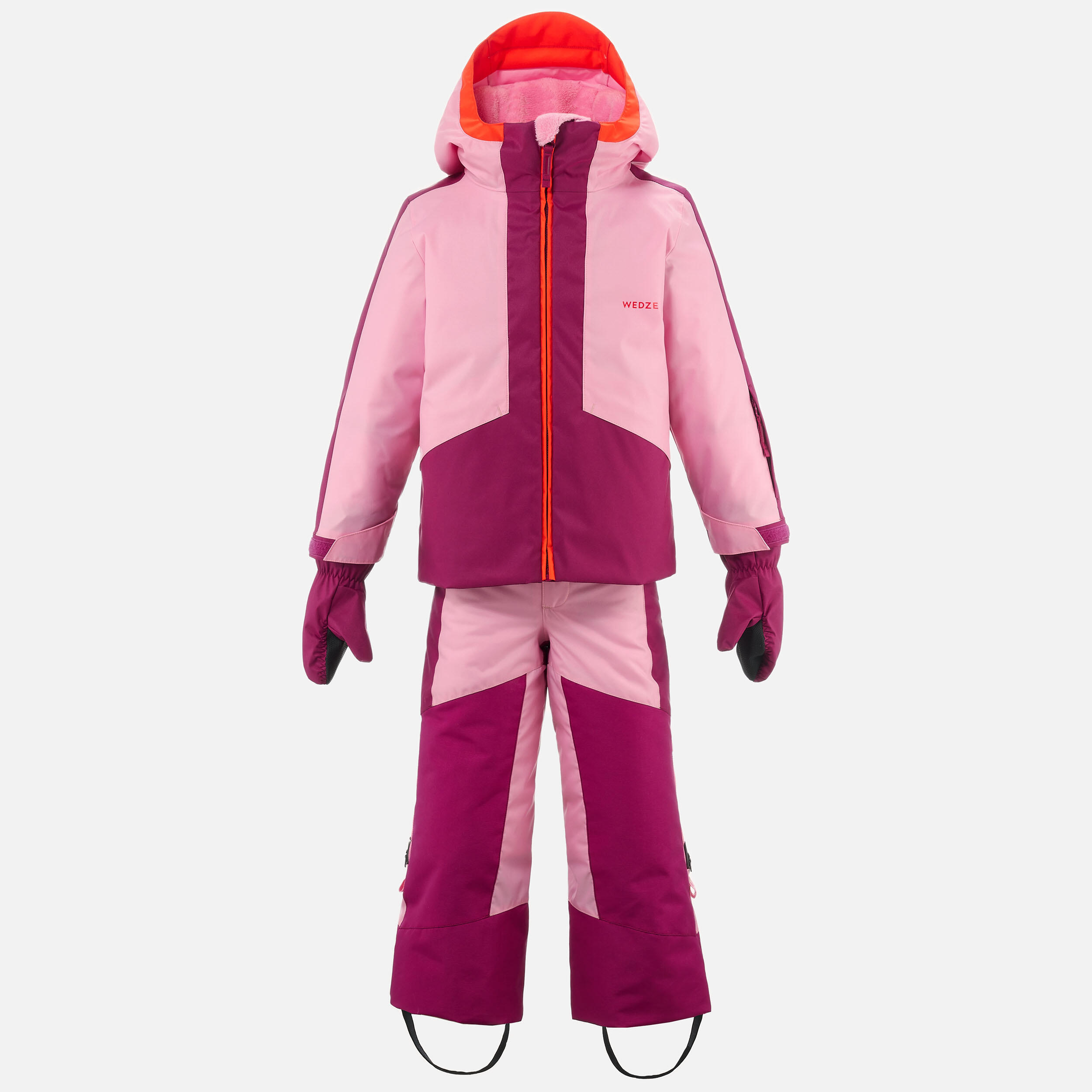 Kids’ Warm and Waterproof Ski Suit 580 - Pink 4/15