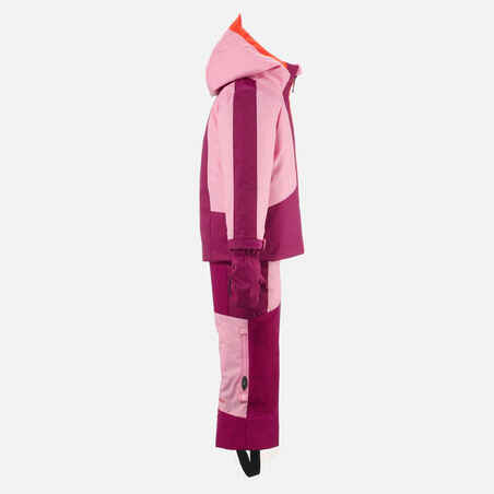 Kids’ Warm and Waterproof Ski Suit 580 - Pink