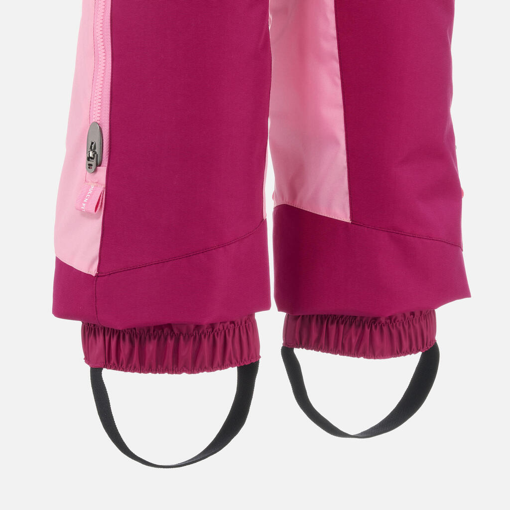 Kids’ Warm and Waterproof Ski Suit 580 - Pink