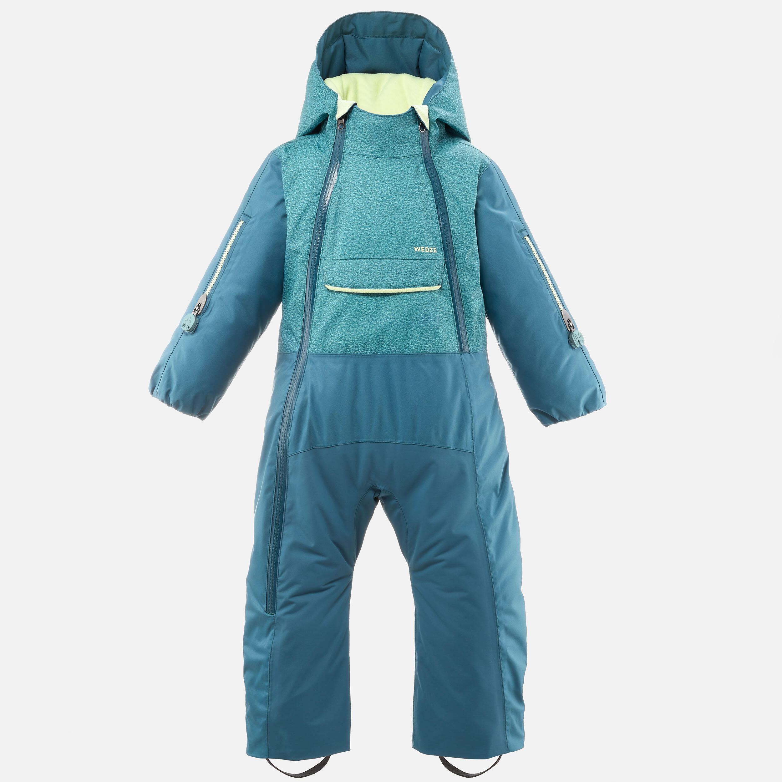 WARM AND WATERPROOF BABY SKI SUIT 900 WARM PNF LUGIKLIP - TURQUOISE 2/9