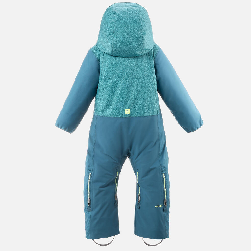 Warm, Waterproof Baby Ski Suit 900 Warm PNF - Turquoise