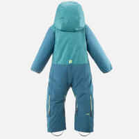 WARM AND WATERPROOF BABY SKI SUIT 900 WARM PNF LUGIKLIP - TURQUOISE