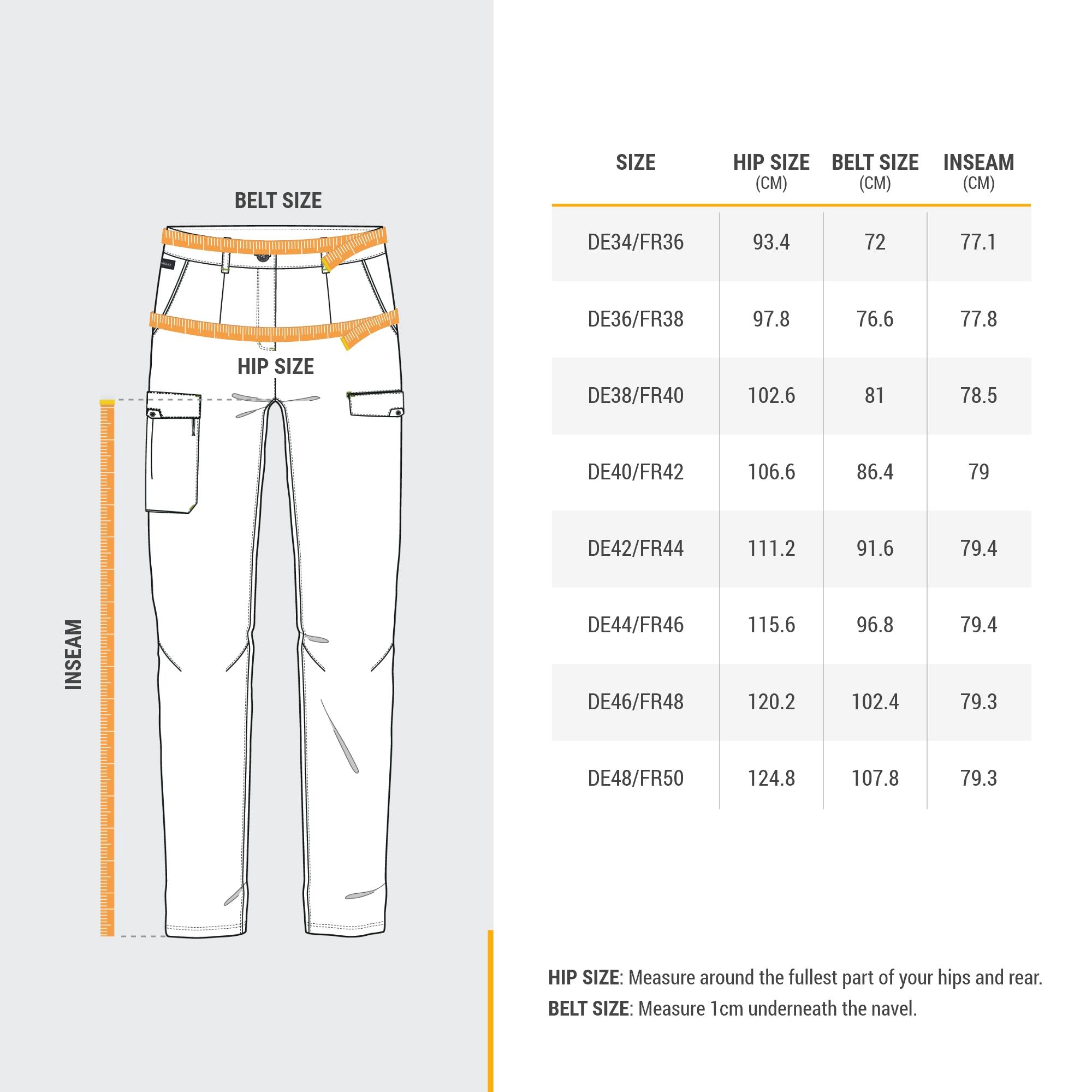 Women's Travel Trekking Cotton Cargo Trousers Travel 100 - grey 6/8