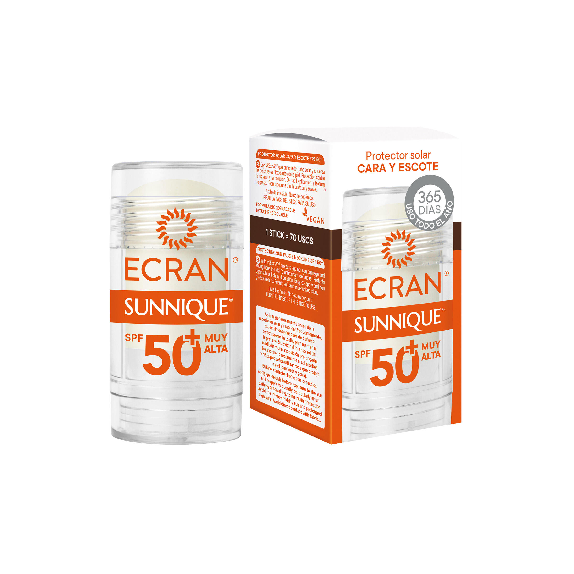 ECRAN Protección solar cara en stick sólido Ecran SPF50
