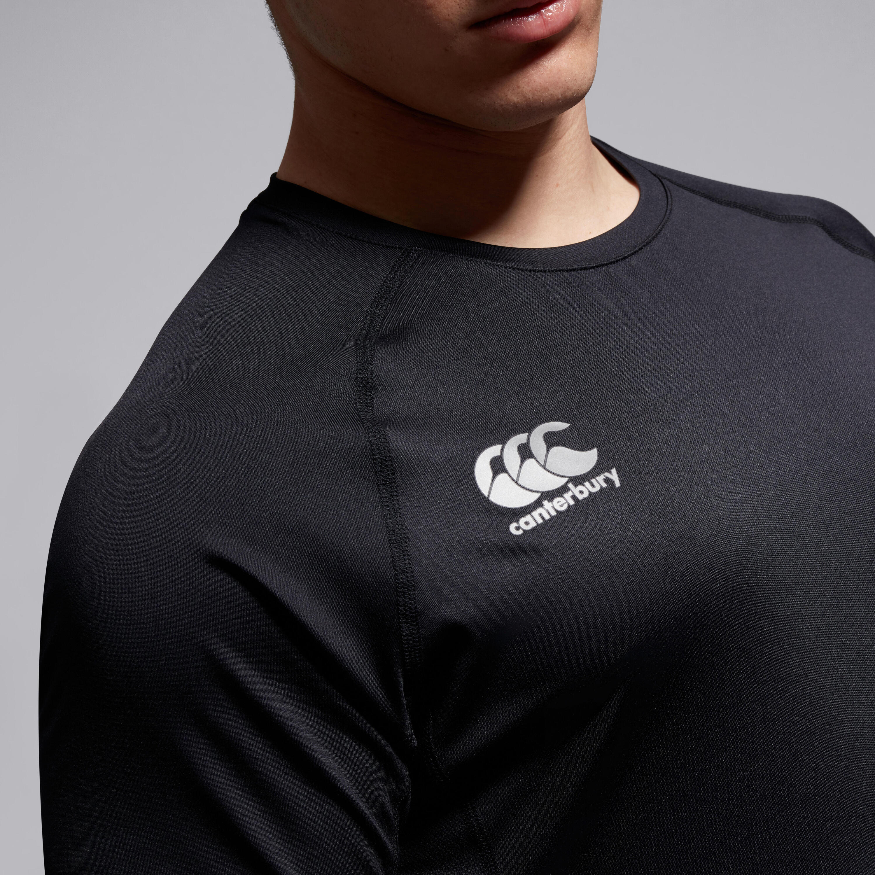 Rugby T-shirt volwassenen klein logo Super Light zwart 4/5