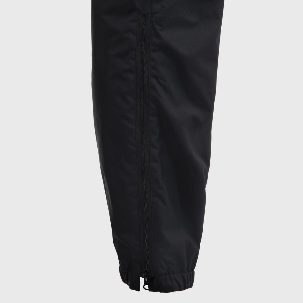 Crne dečje vodootporne pantalone za ragbi R500
