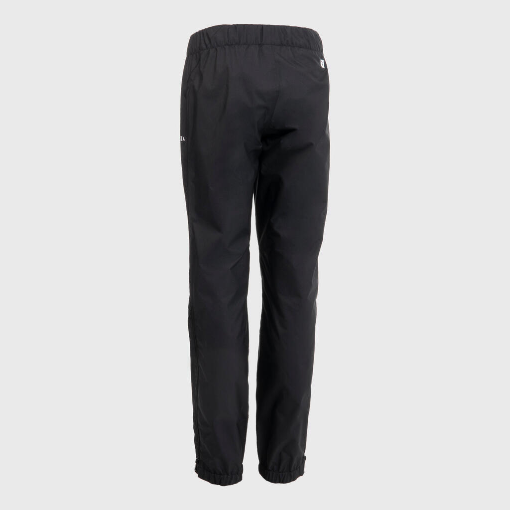 Crne dečje vodootporne pantalone za ragbi R500