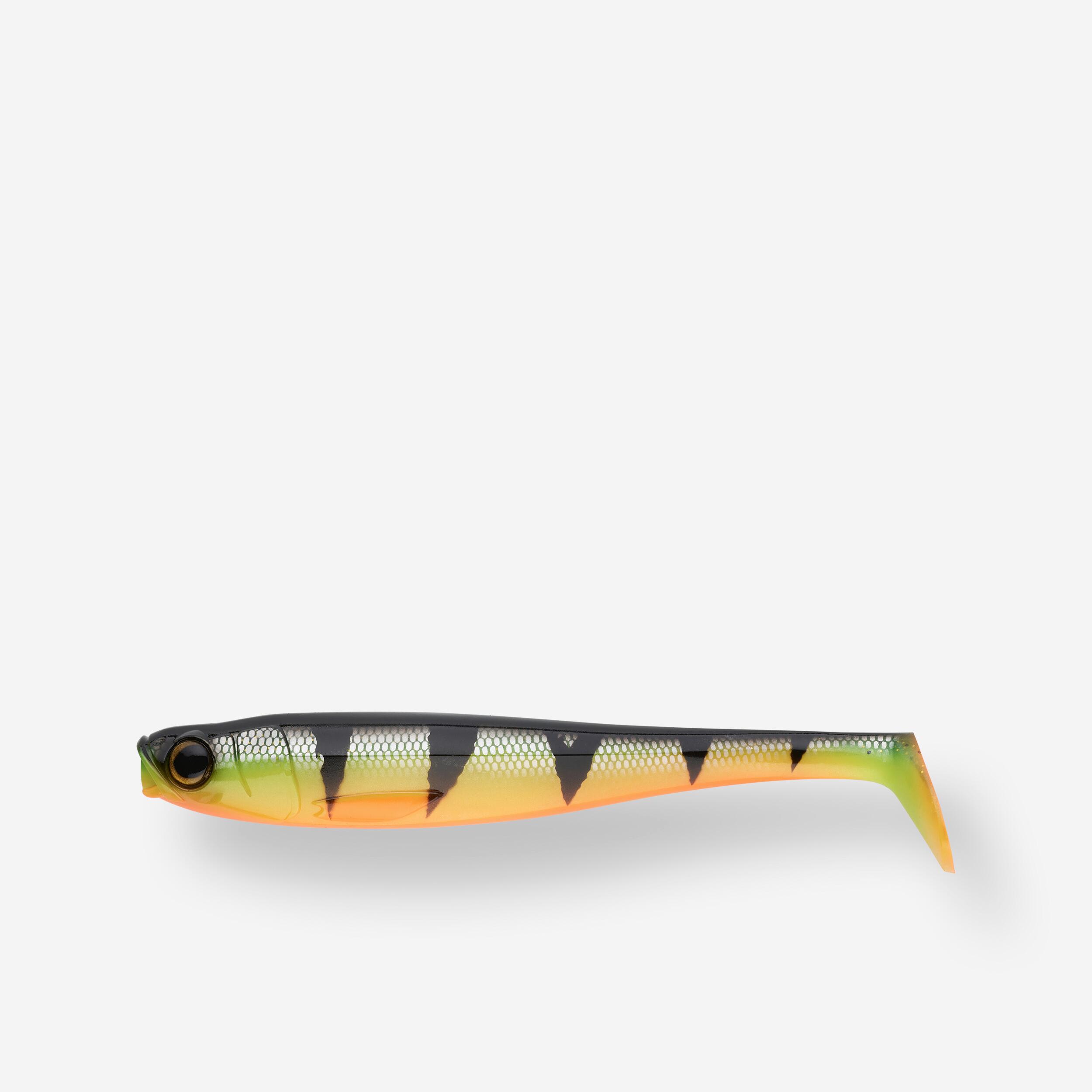 Caperlan - Leurre Souple Brochet Shad Rogen 250 Firetiger X1 - Leurre Souple - Peche - Orange-vert - Taille Unique - Decathlon