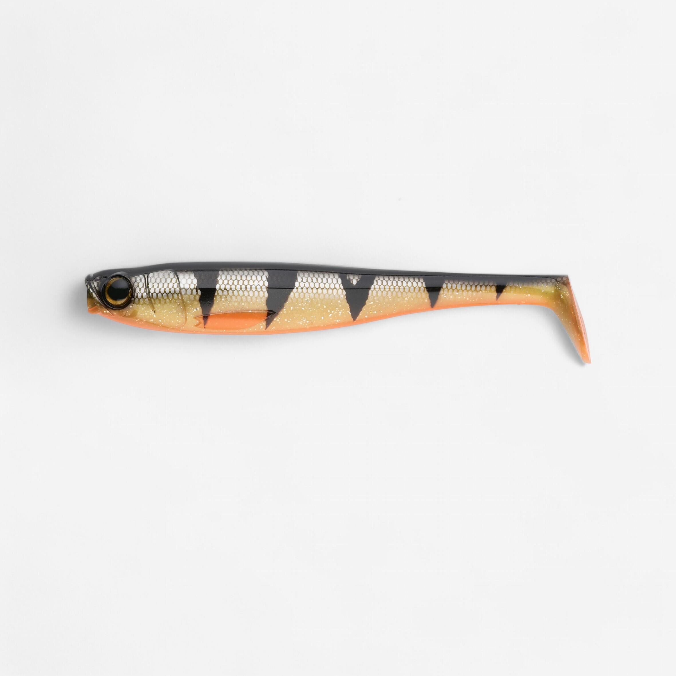 Caperlan - Leurre Souple Brochet Shad Rogen 250 Perche X1 - Leurre Souple - Peche - Orange-vert - Taille Unique - Decathlon