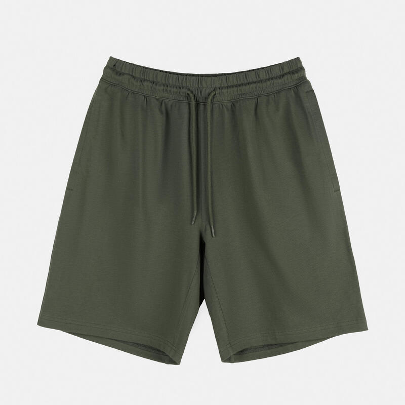 Short Fitness homme - 500 Essentials Kaki cendré