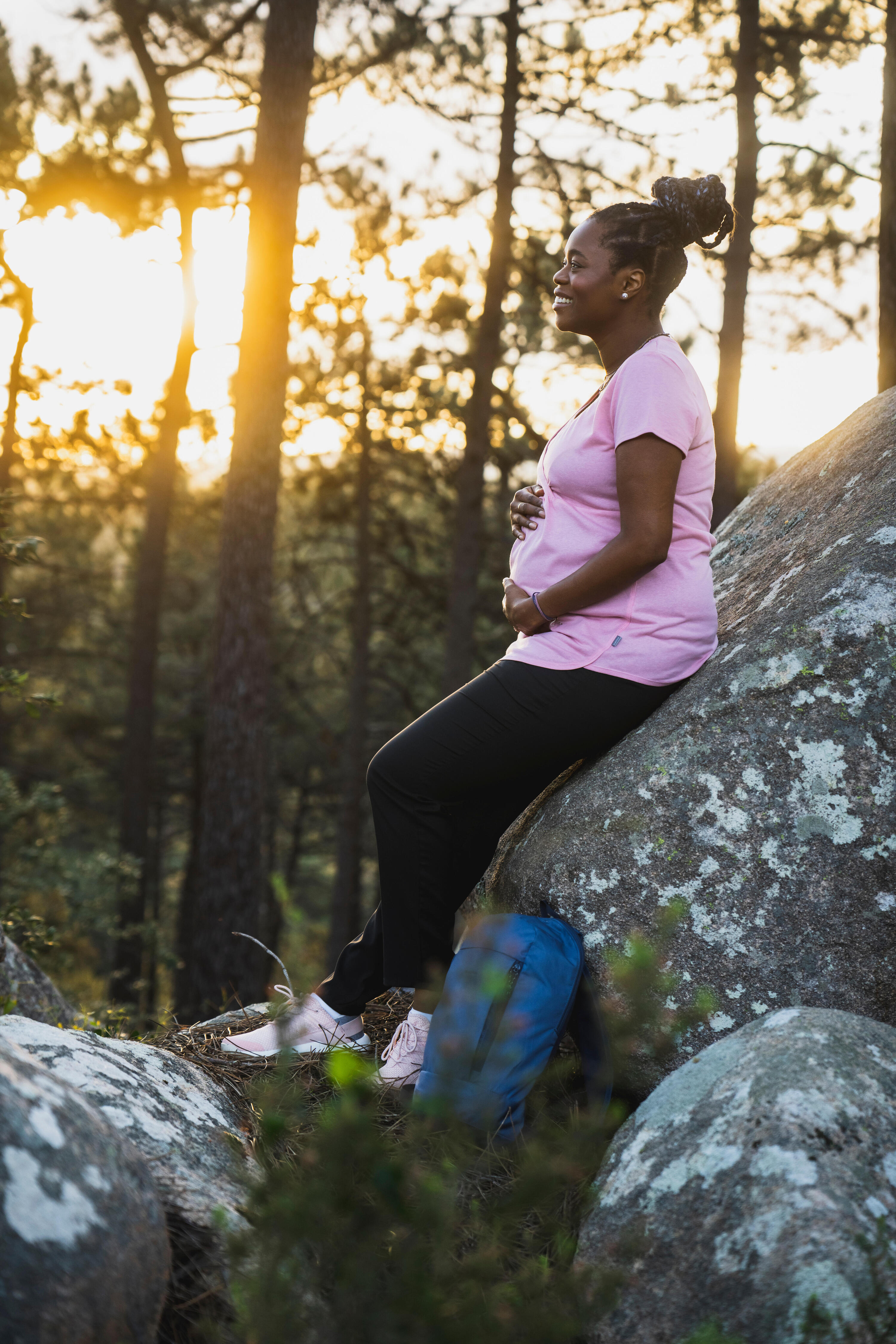 Women’s Maternity Hiking T-shirt Pregnant Women 3/8