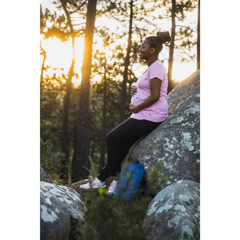 Camiseta de montaña y trekking embarazo y lactancia Mujer rosa