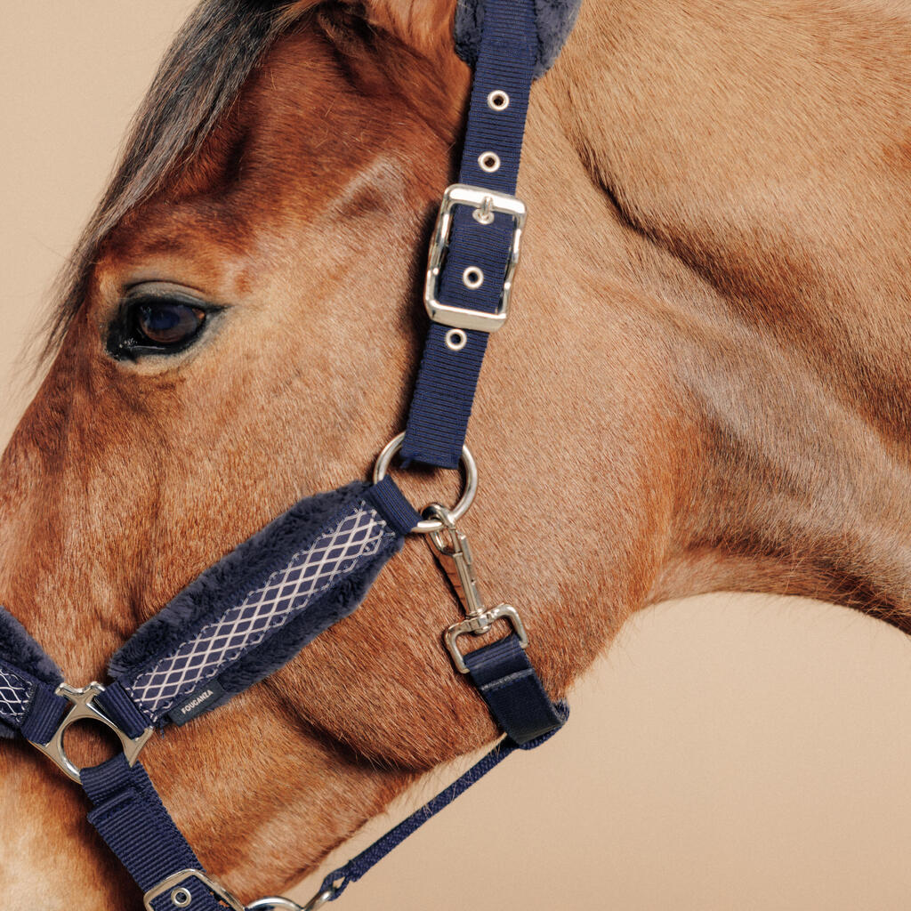 Pony Riding Halter Comfort - Dark Blue/Deep Pink