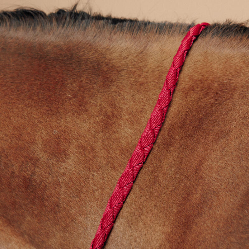 Set halster + halstertouw voor paarden en pony's Comfort roze/zwartblauw