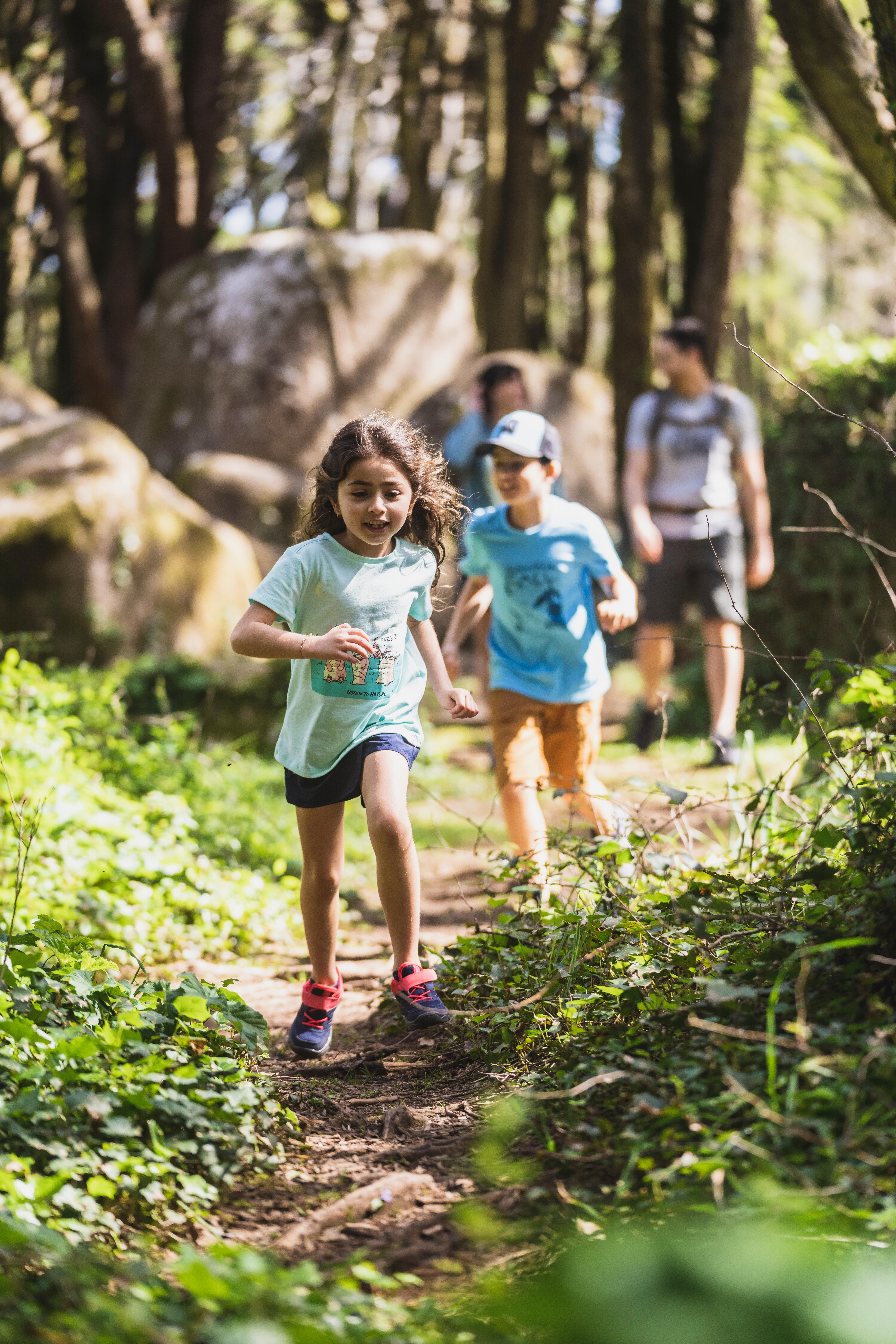 Kids’ Hiking Shoes - MH 100 Blue/Pink - QUECHUA