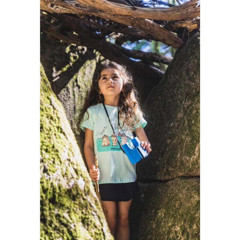 Wandel T-shirt MH100 fosforescerend turquoise kinderen 2-6 jaar
