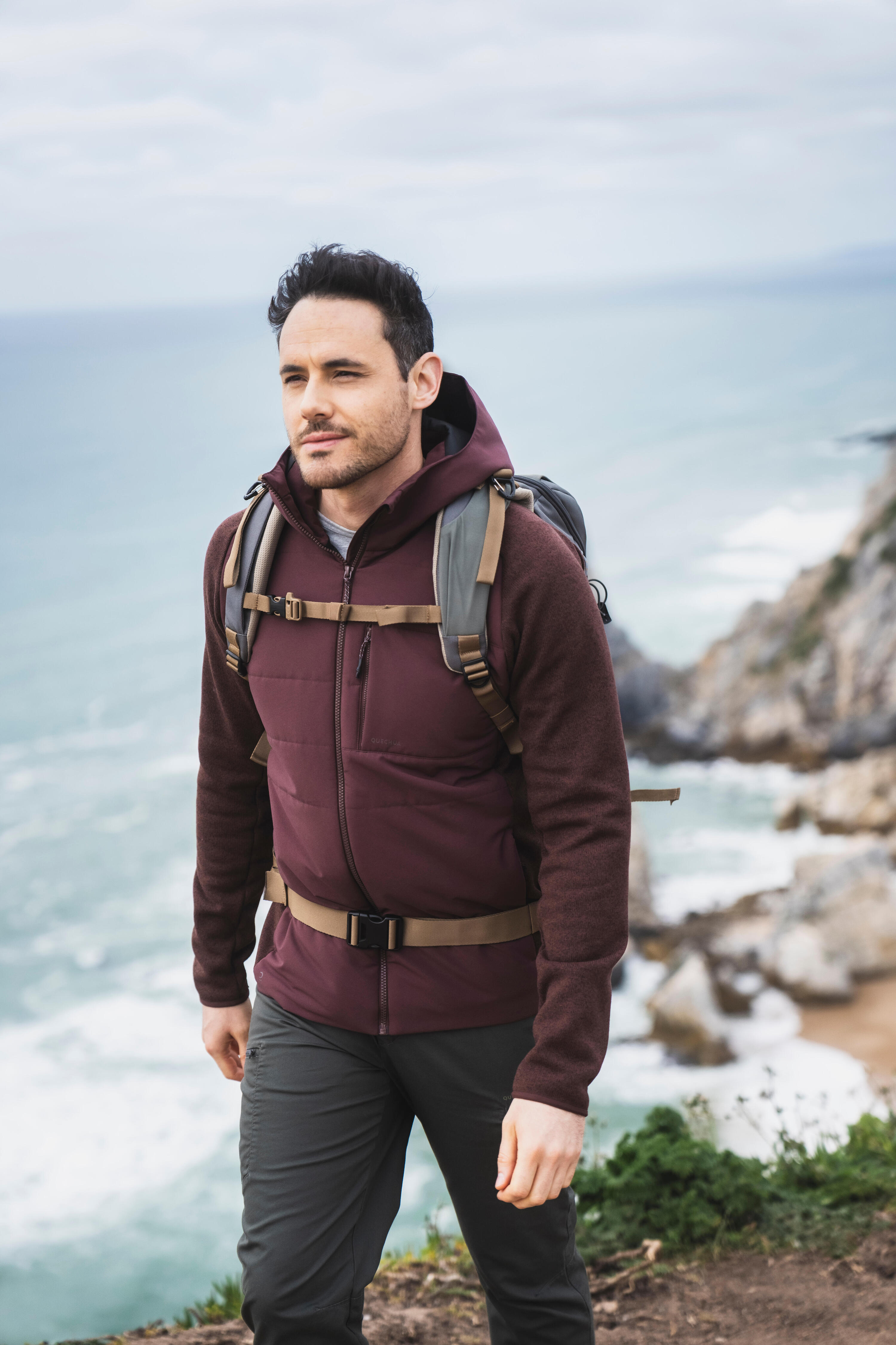 Isothermer Komfort-Wanderrucksack 25L, Arpenaz 900 Ice Grau 22/24