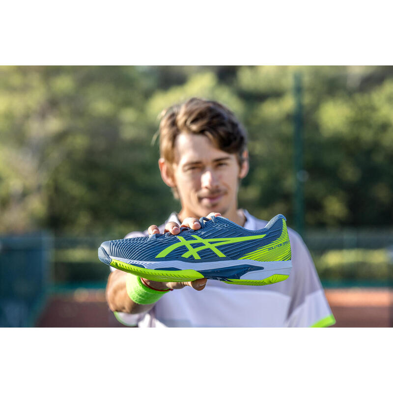 CHAUSSURE DE TENNIS HOMME MULTICOURT - ASICS GEL SOLUTION SPEED FF 2 GRIS VERT