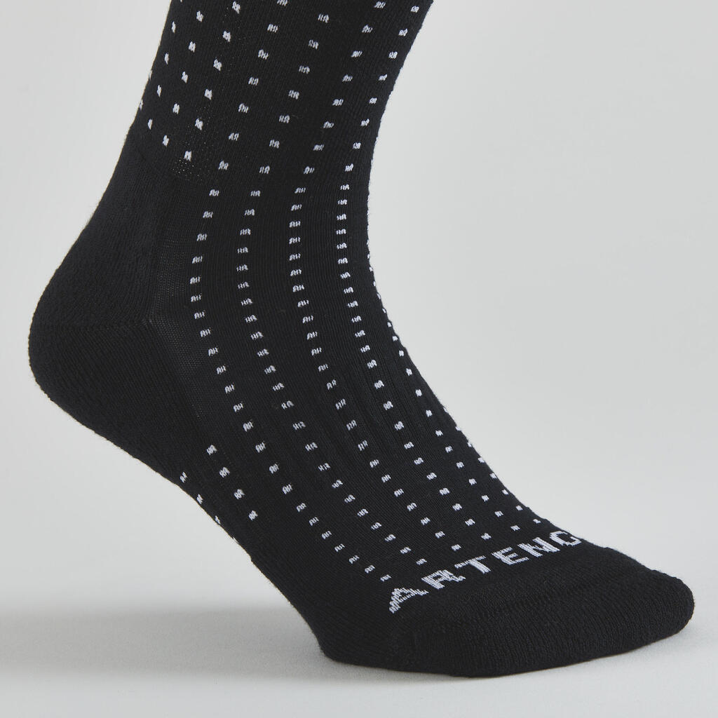 Vaikiškos ilgos teniso kojinės „RS 300“, 4 poros, pilkos, juodos