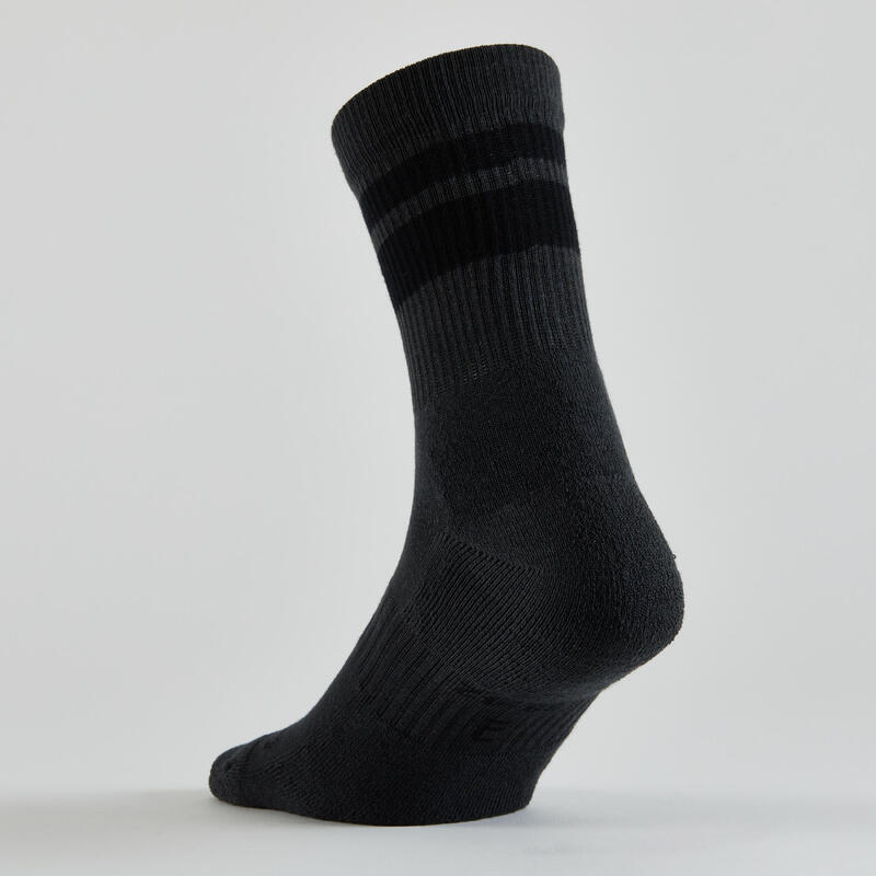 Set 4  perechi șosete lungi de tenis Artengo RS300 Gri (x2) Negru (x2) Bărbați