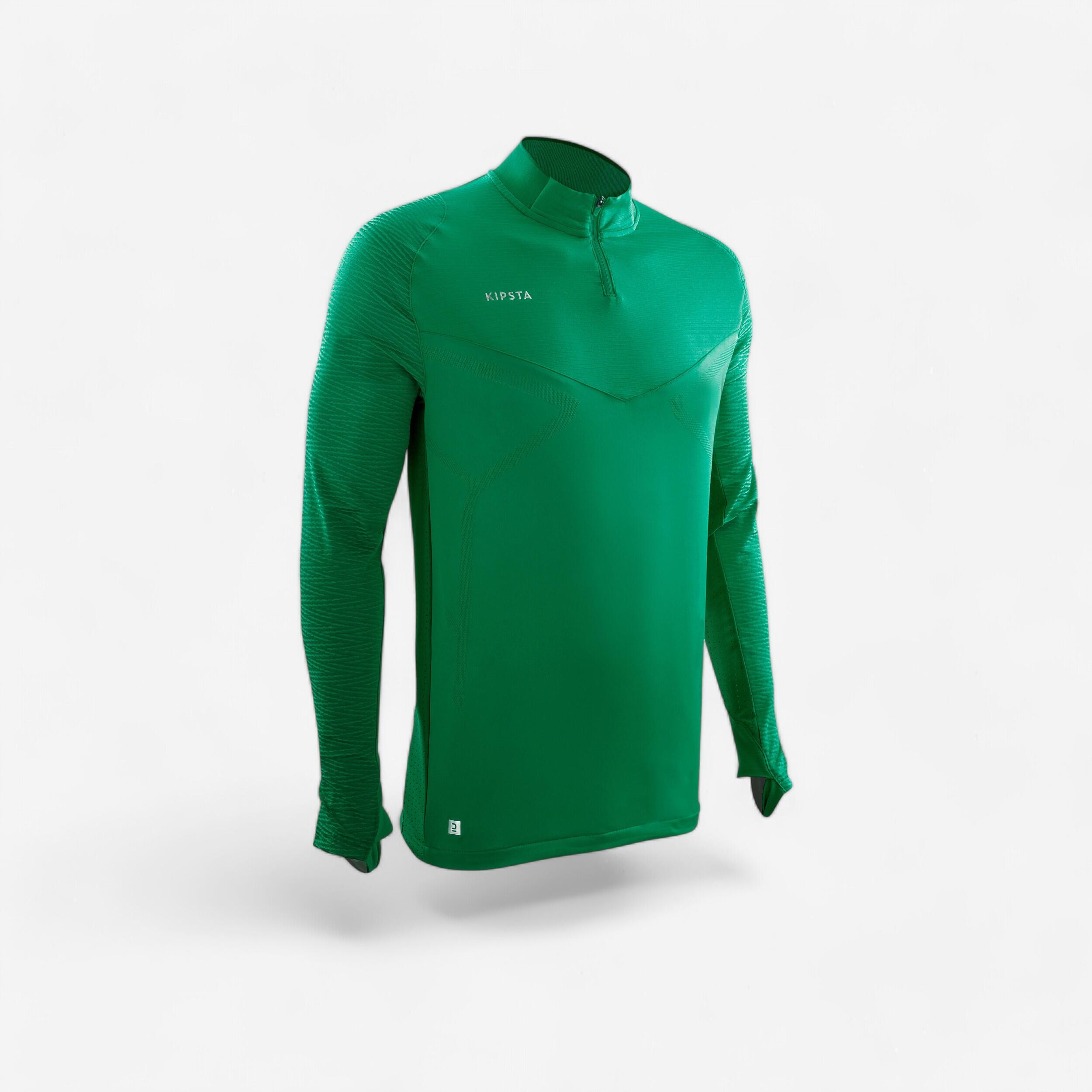 KIPSTA Futbalová mikina pre dospelých CLR Club zelená XS