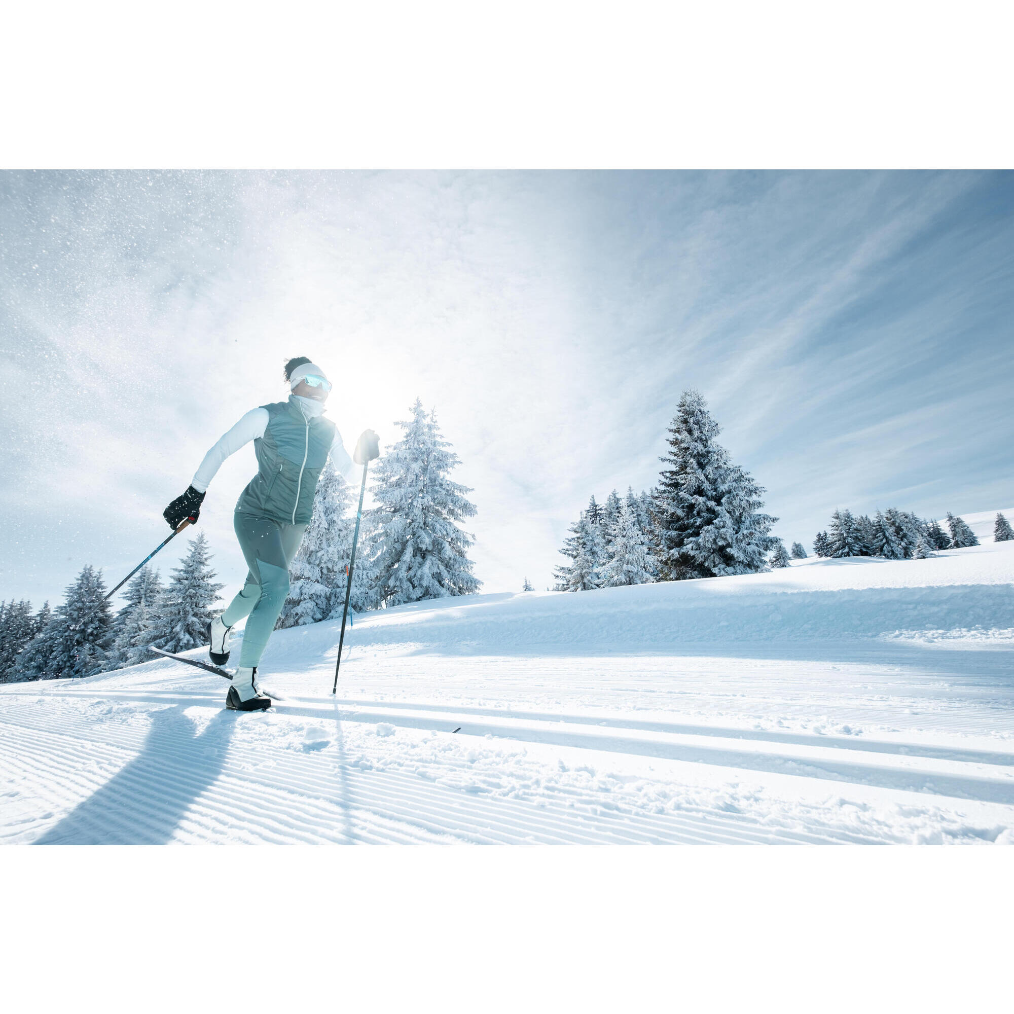 Classic 550 cross-country skis with skins - Cambre SOFT + XCELERATOR PRO binding